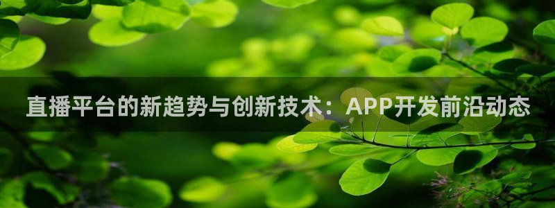 足球小蜘蛛：直播平台的新趋势与创新技术：APP开发前沿动态